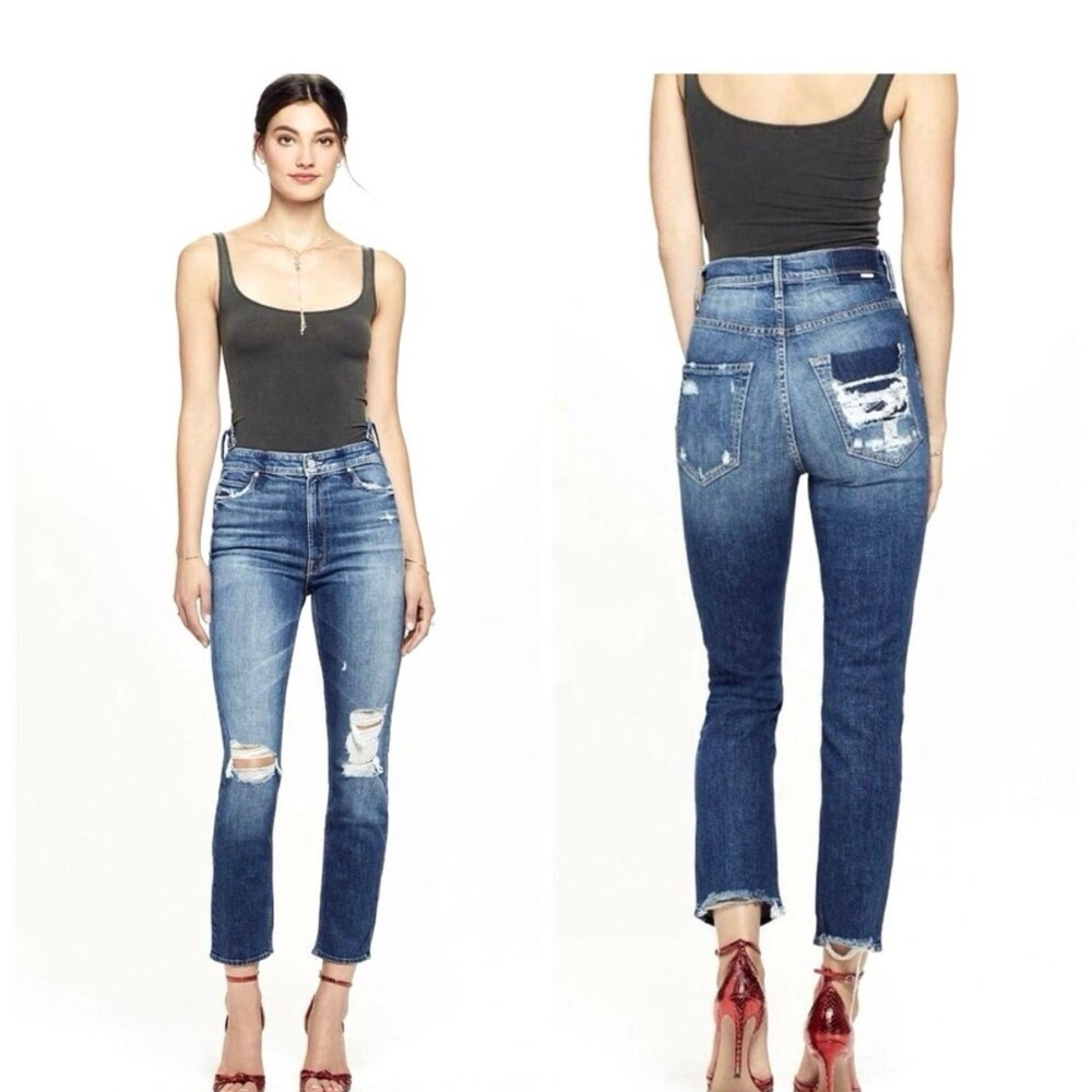 MOTHER the dazzler shift  Distressed Ankle Jeans